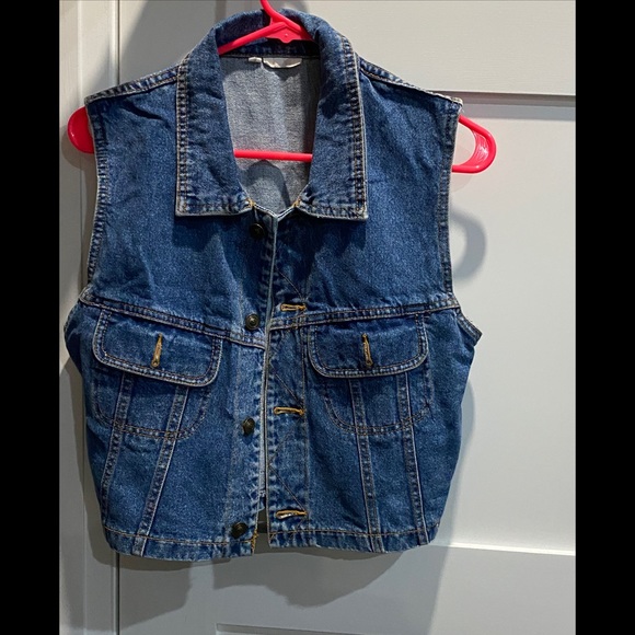 Blue sleeveless denim jacket - Picture 3 of 4